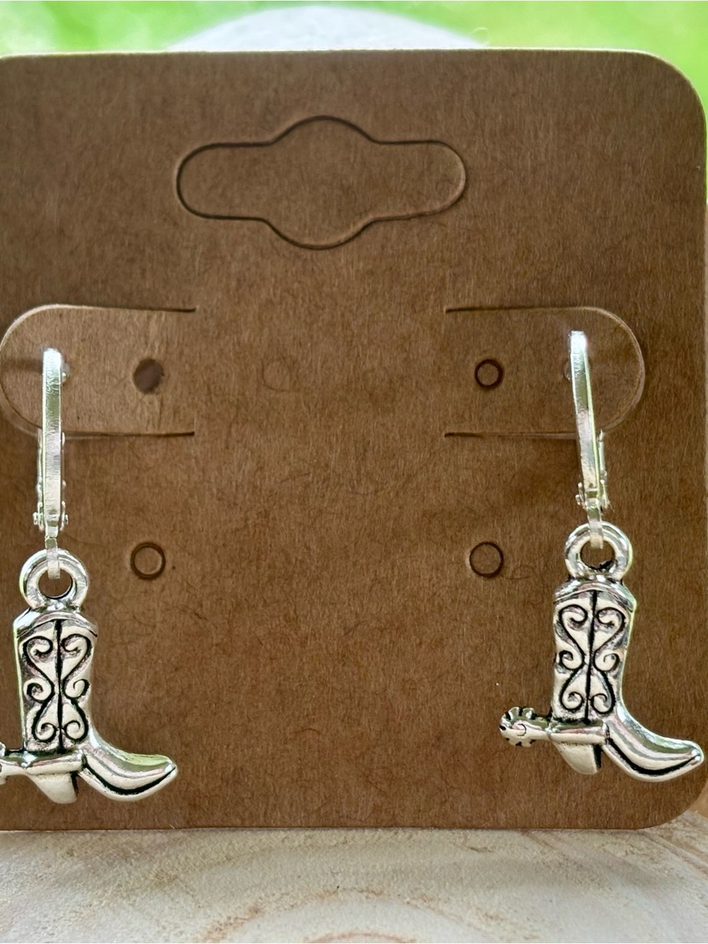 Silver Cowboy Boot Drop Earrings - Western Charm